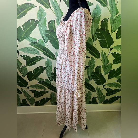 CJLA Talia Dress Long Sleeve Floral Midi Boho Peasant Rose Size S NWOT - Picture 5 of 8